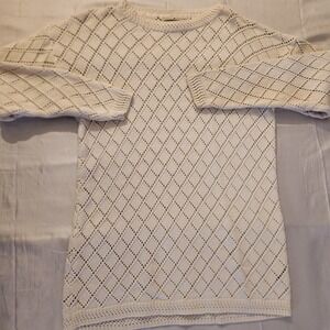 Eddie Bauer Sweater Women M Chunky Knit Tennis Grandma Perferated Hiking Gorp